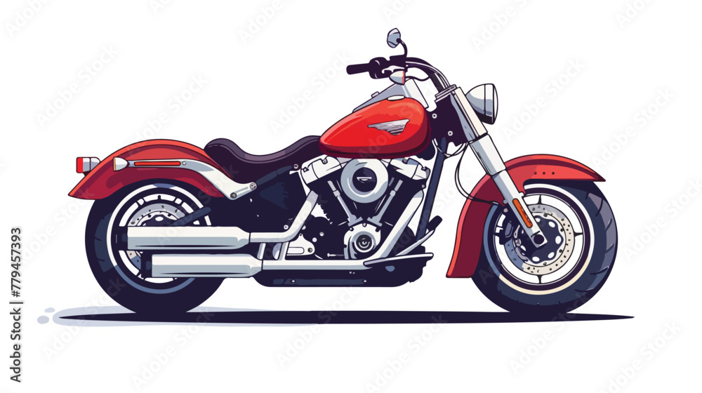 Motorcycle flat vector isolated on white background