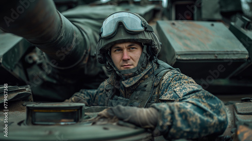 portrait of Russian tank driver