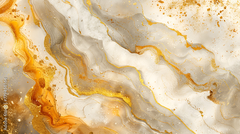 gold metallic marble watercolor background abstract design, generative Ai