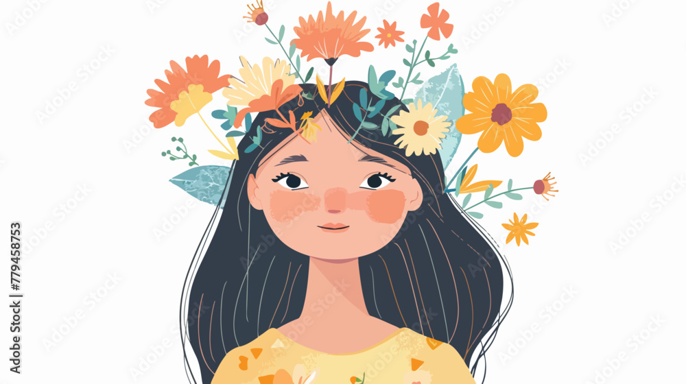 Portrait of a girl with flowers