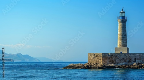 Wallpaper Mural A picturesque lighthouse guiding ships safely to shore  AI generated illustration Torontodigital.ca