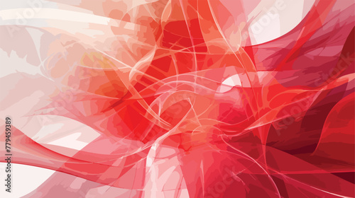 Rendering abstract red fractal light background flat vector