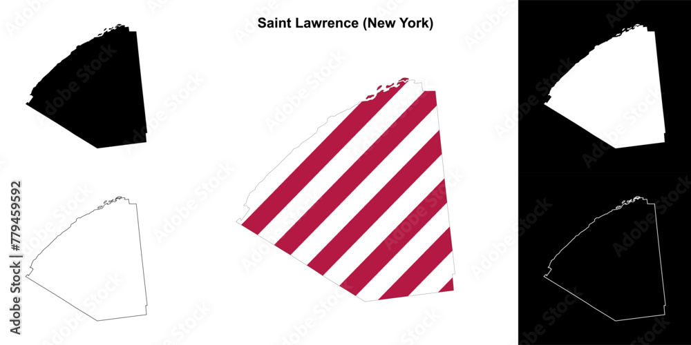 Saint Lawrence County (New York) outline map set Saint Lawrence County (New York) outline map set