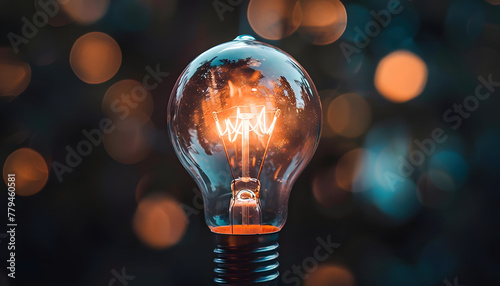 Imagine a lightbulb switched on illuminating a room with brightness and ideas ar7 4 v6 0 Generative AI photo