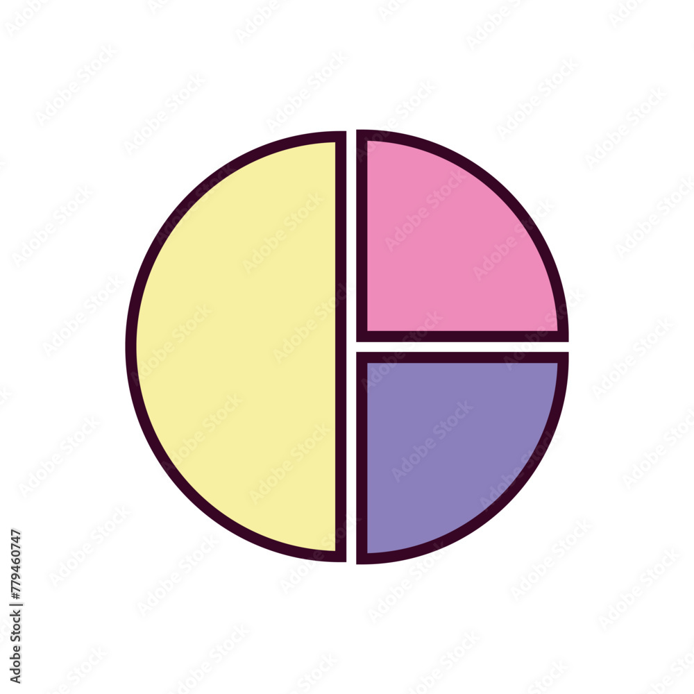Pie Chart Icon Vector Illustration. Pie Chart Lineal Color Icon Pie Chart Icon Vector Illustration. Pie Chart Lineal Color Icon