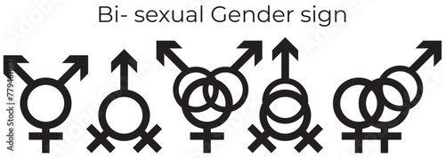 Bisexuality symbol icon. Bisexuality symbol isolated. Gender and sexual orientation identity. lgbt love symbol. 11:11