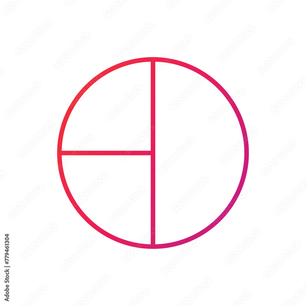 Pie Chart Gradient Icon Vector Illustration Pie Chart Gradient Icon Vector Illustration