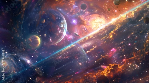 Mesmerizing Cosmic Explosion - Awe-Inspiring Interstellar Phenomenon in Vibrant Celestial Landscape