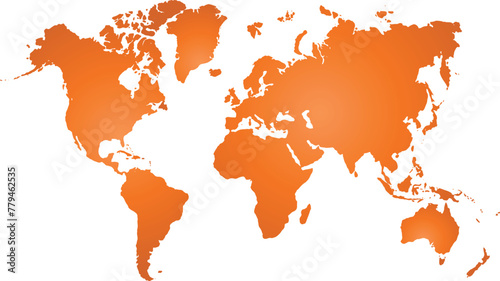  orange world map  vector abstract illustration  world map template with continents