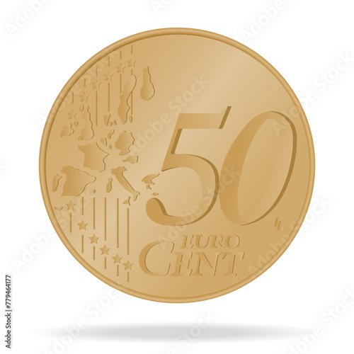 50 cents coin vector image