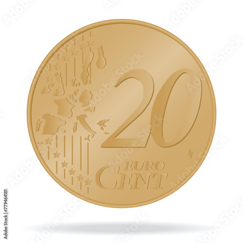 20 cents coin vector image