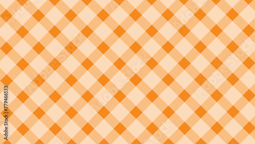 Orange and white seamless pattern diagonal checkered background