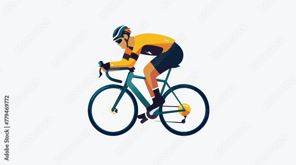 Sport cycling vector icon flat vector isolated on whit