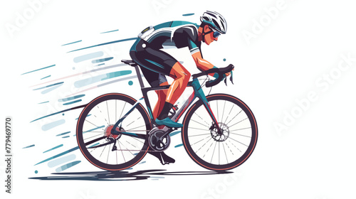 Sport cycling vector icon flat vector isolated on whit © Jasmin