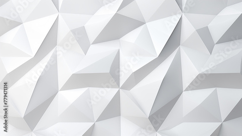 Abstract minimalist geometric triangle lowpoly mosaic pattern. White triangular abstract background. photo