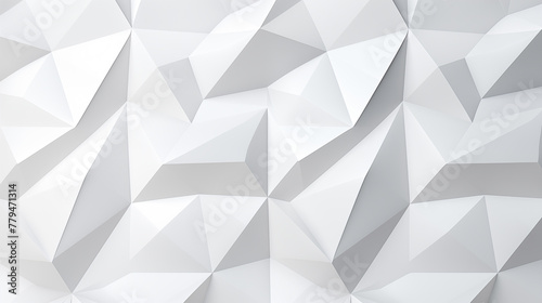 Abstract minimalist geometric triangle lowpoly mosaic pattern. White triangular abstract background.