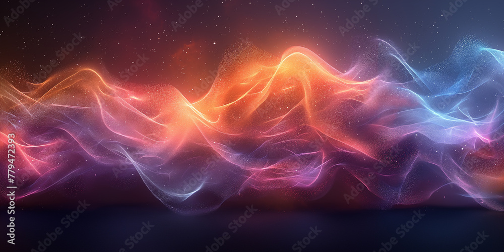 Sound wave illustration with 3d hologram