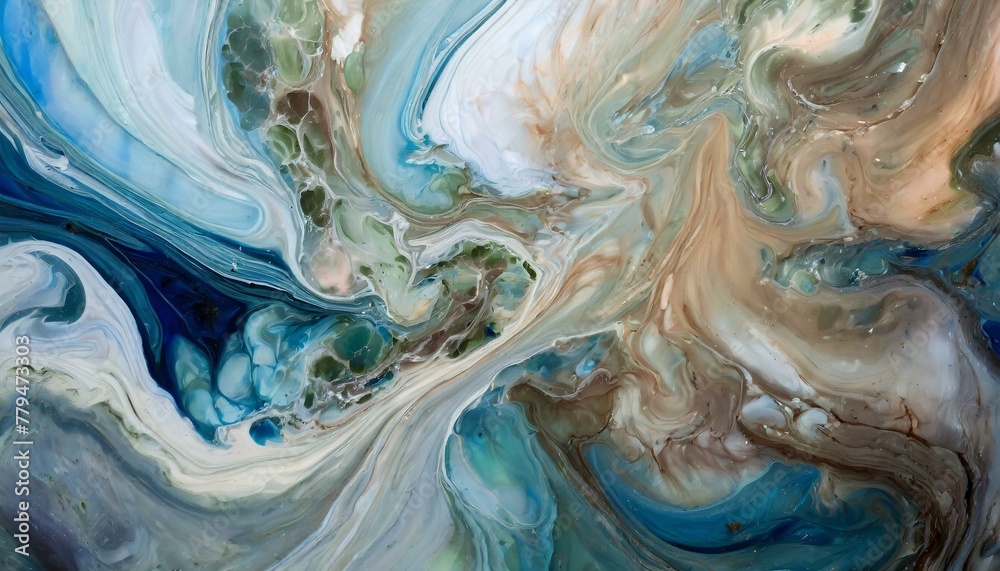 Fluid Symphony: Paints Merge and Flow in a Serene Marble Texture Fluid Symphony: Paints Merge and Flow in a Serene Marble Texture