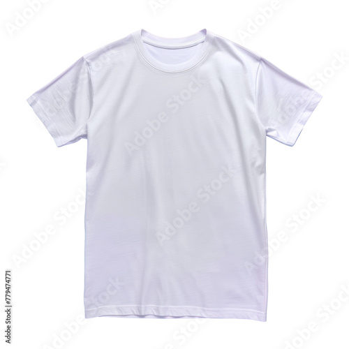 Close up of a white t-shirt on Transparent Background