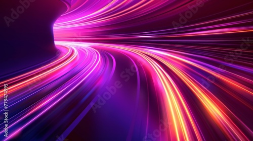 Abstract background with pink and purple streaks flowing in a smooth, wave-like pattern, evocative of digital silk - Concept of fluidity, softness, and digital art