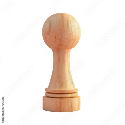 A wooden pawn with a Transparent Background