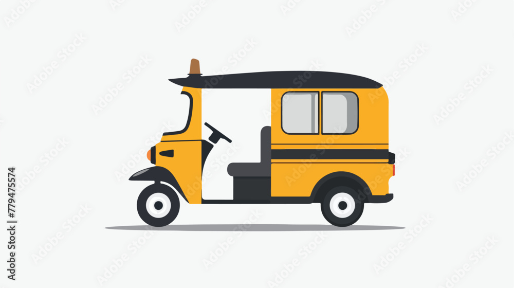 Taxi silhouette icon. Thailand tuk tuk taxi vector illustration