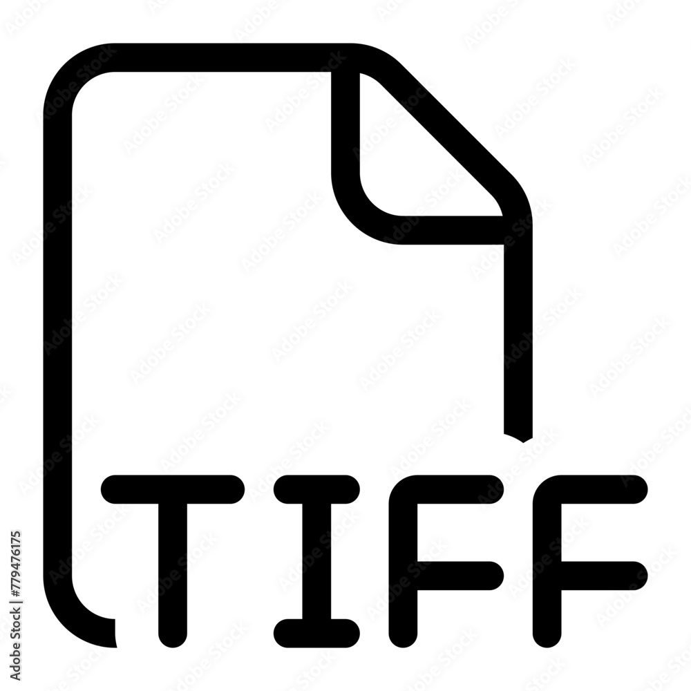 TIFF file format icon in outline style. Simple file extension vector illustration — pixel-perfect icon. TIFF file format icon in outline style. Simple file extension vector illustration — pixel-perfect icon.