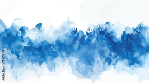 Abstract hand painted watercolor blue background photo