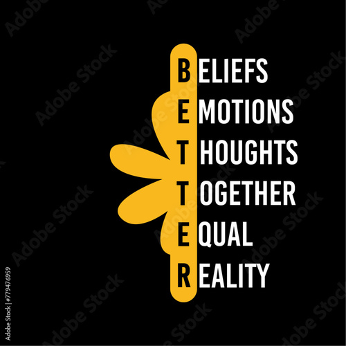 Beliefs emotions thoughts together equal reality with better typography slogan with cute cartoon flat sleeping teddy bear for t shirt printing, apparel tee graphic design.