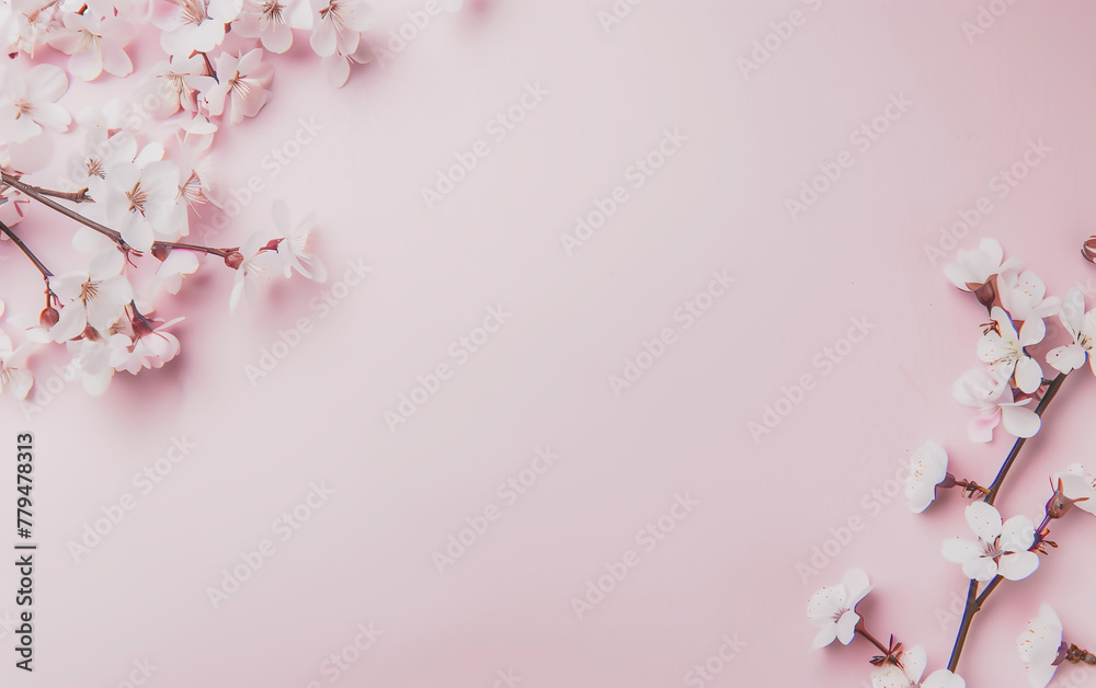 Sakura, cherry blossoms in full bloom on a pink background. Sakura, cherry blossoms in full bloom on a pink background.