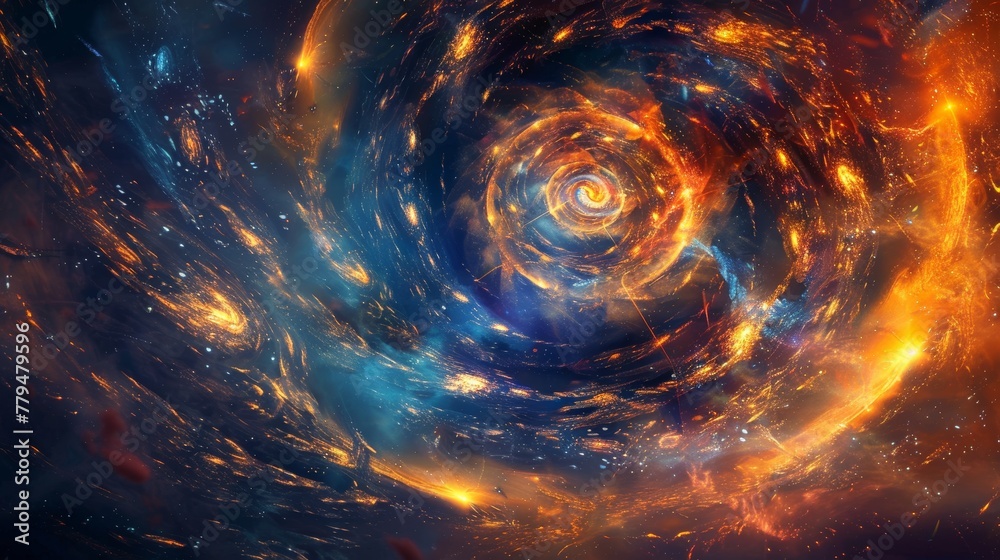 An abstract concept of time depicted as a swirling vortex AI generated illustration An abstract concept of time depicted as a swirling vortex AI generated illustration