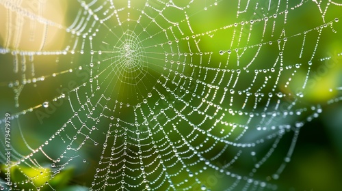 Close up spiber web in nature background