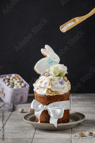Easter cake on a dark background