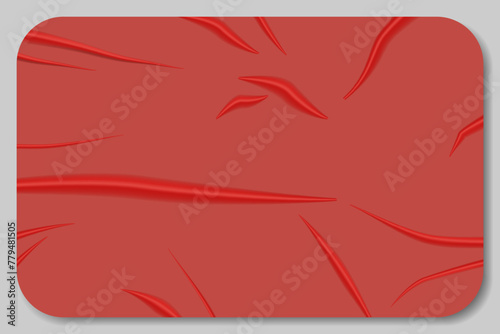 Template glued paper with wrinkles effect realistic