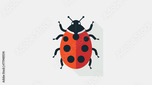 Ladybug icon signs Flat vector isolated on white background