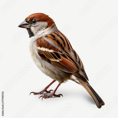 sparrow isolated on white photo
