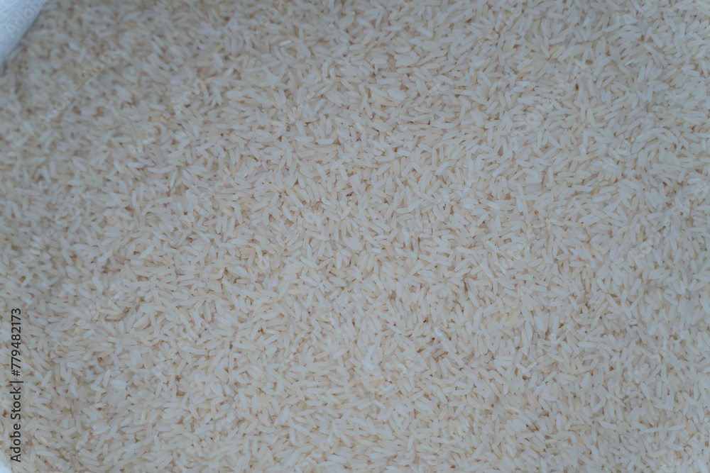 Obraz premium white rice grains for texture background abstract background.
