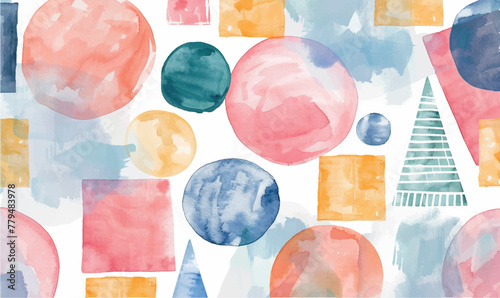 abstract watercolor pastel geometric background painting