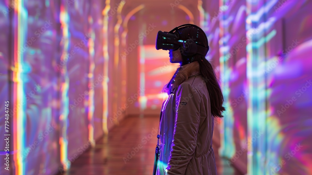 Blurring the lines between reality and virtuality AI generated illustration Blurring the lines between reality and virtuality AI generated illustration