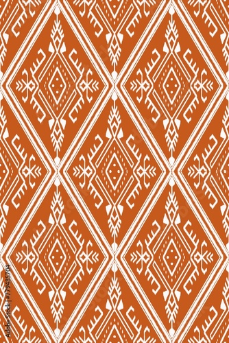 Ethnic abstract ikat art . seamless pattern  design for carpet,curtain,clothing,fabric,wrapping paper,tiles,textiles,batik,texture and wallpaper