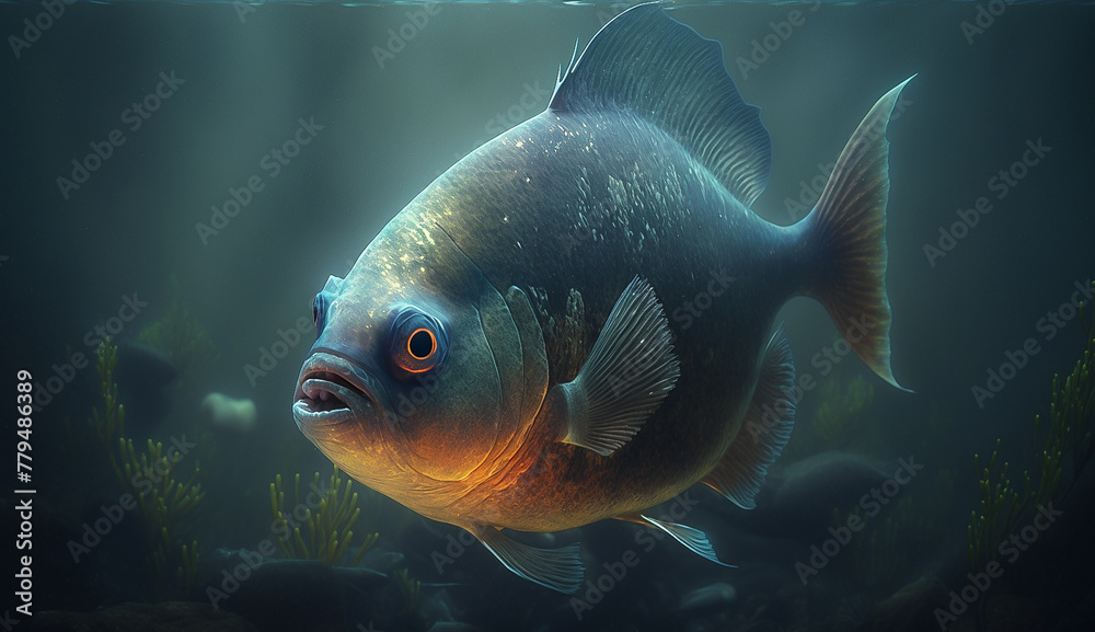 Piranha fish underwater