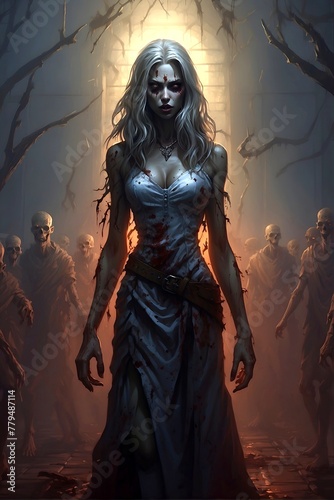 Bloody Terror of Gorgeous Female Zombie © z4bl3nk