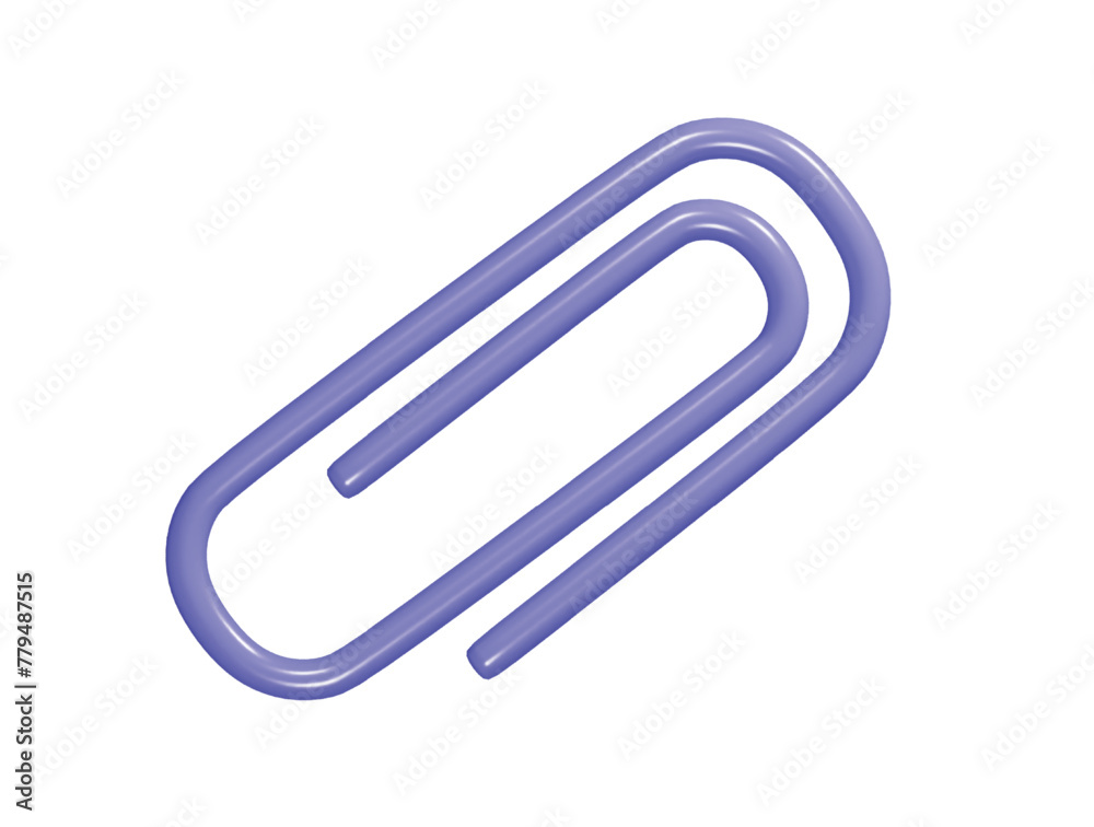 Paper clip icon 3d render illustration Paper clip icon 3d render illustration