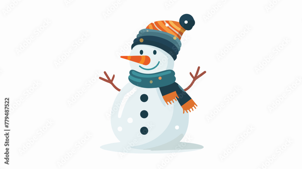 Snowman - Vector flat vector isolated on white background