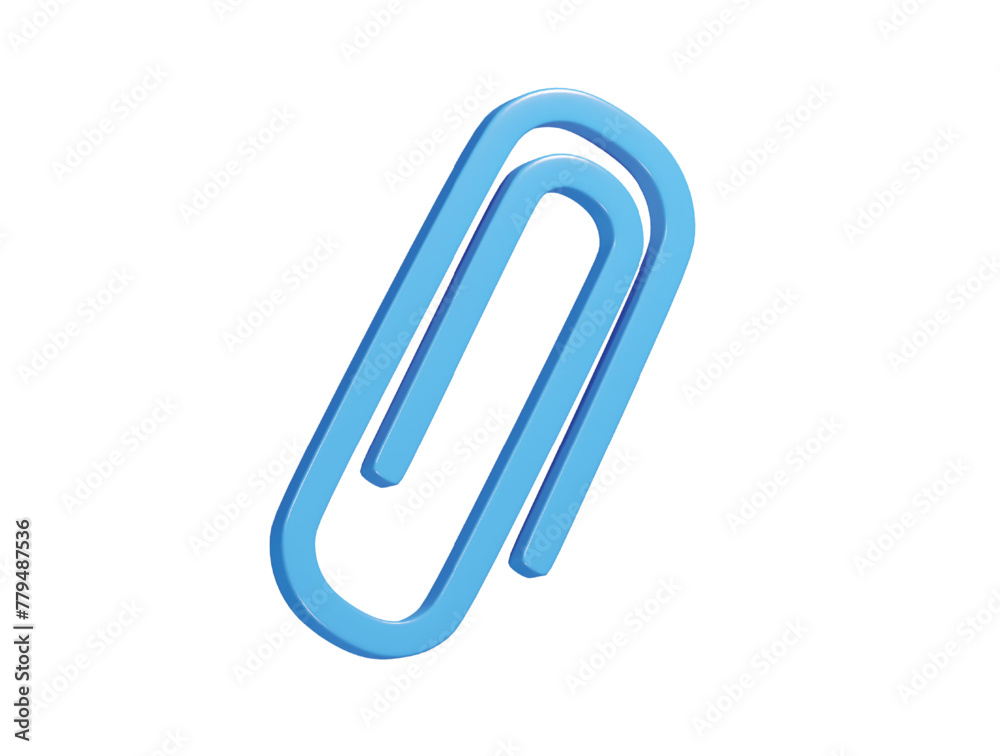 Paper clip icon 3d render illustration