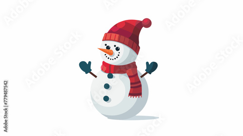 Snowman - Vector flat vector isolated on white background