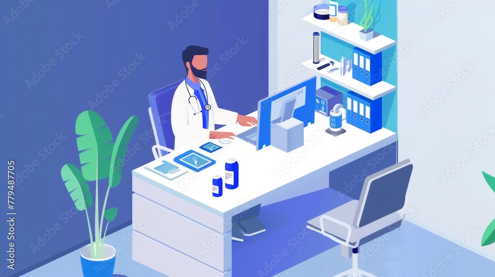Connecting healthcare providers through a digital platform AI generated illustration Connecting healthcare providers through a digital platform AI generated illustration
