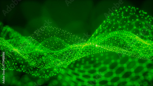 Abstract Medical Technology background. Green, Health, Science and Research concept. 3D Render.