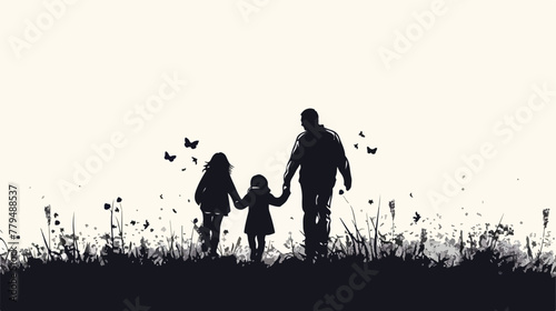 Stock Vector ID 2219050105 Child silhouette for background