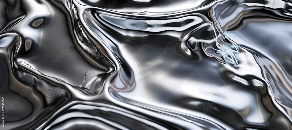 Texture of liquid shiny metal in silver gray color with highlights and shimmers Texture of liquid shiny metal in silver gray color with highlights and shimmers